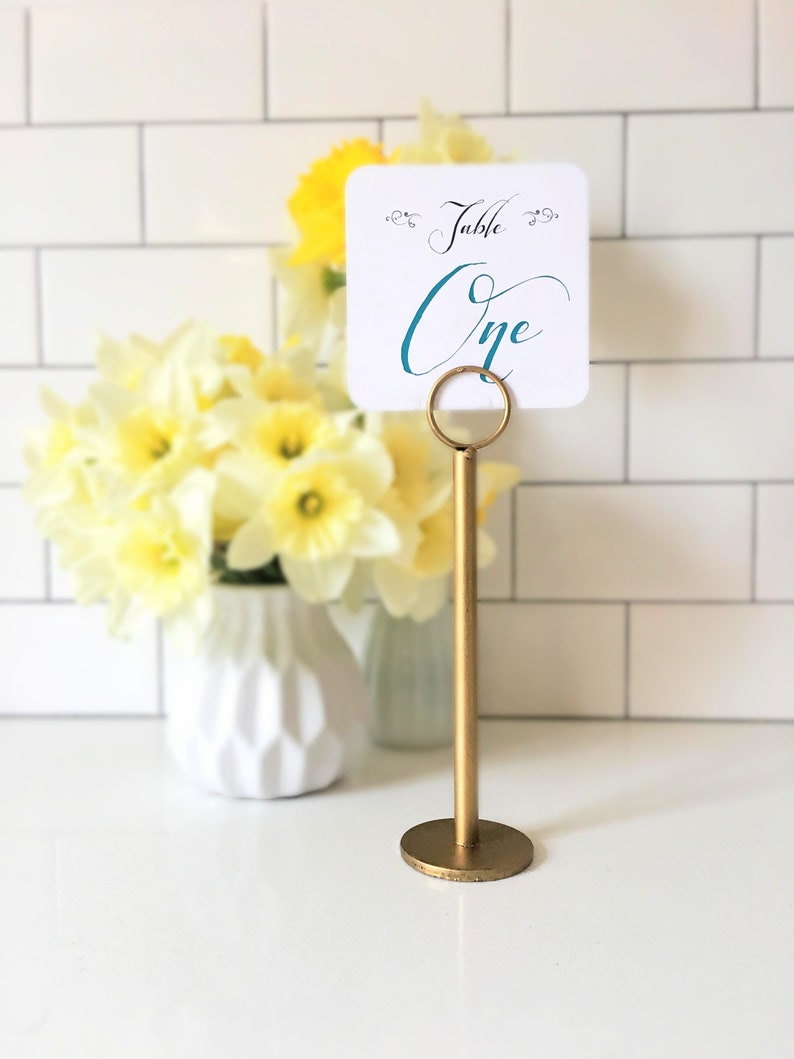 Soft Gold Table Number Holders Gold Menu Holders Gold Etsy
