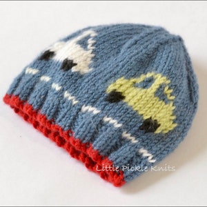 NEW! Baby Hat KNITTING PATTERN Little Cars Rib Hat