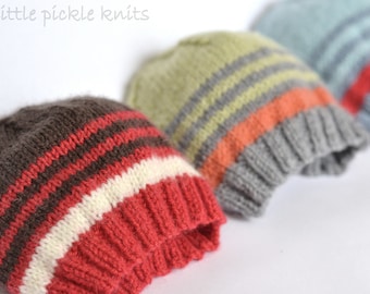 EINFACHE STRICKMUSTER pdf Kinder Stripy Beanie