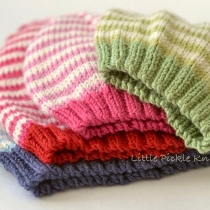 NEW! KNITTING PATTERN Simple Stripe Baby Hat