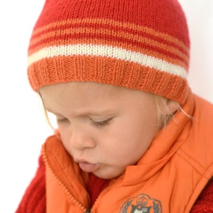 Baby KNITTING PATTERNS pdf  kids 4ply Stripy Beanie