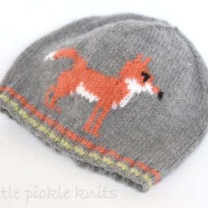 FOX hat KNITTING PATTERN - Sizes  6 months to 6 years