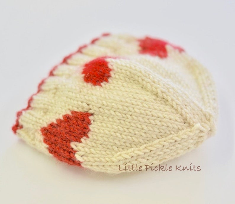 Loveheart Baby Hat KNITTING PATTERN Little Hearts Rib Hat Etsy