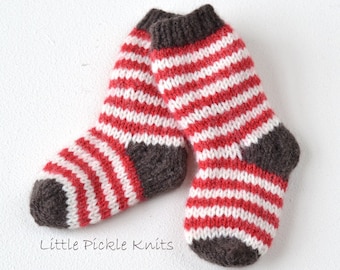 SIMPLE Stripy Baby Sock knitting pattern