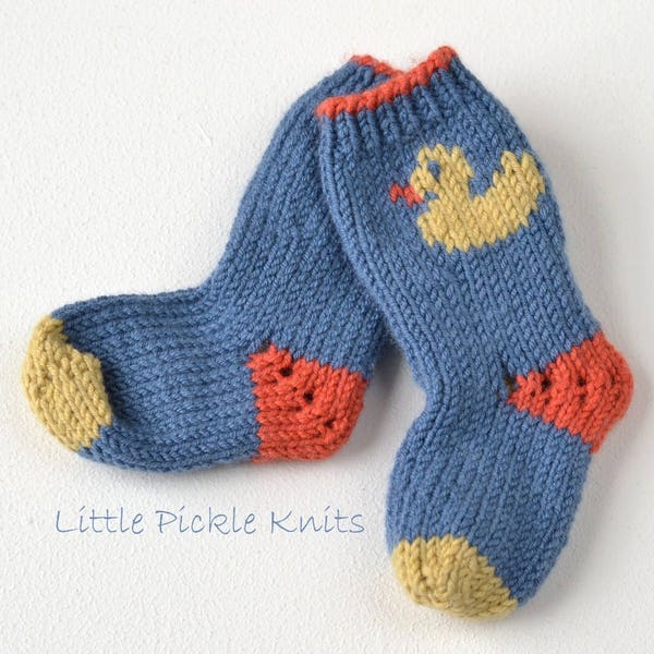 SIMPLE Baby sock knitting pattern Little Duckling.