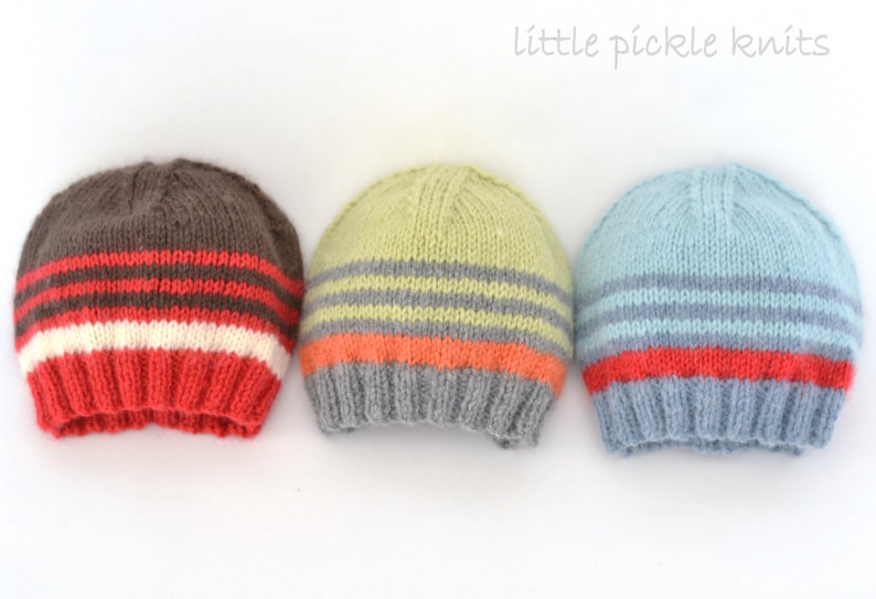 EASY KNITTING PATTERNS pdf kids Stripy Beanie