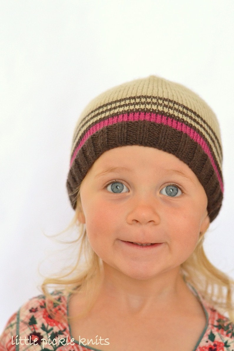 EASY KNITTING PATTERNS pdf kids Stripy Beanie