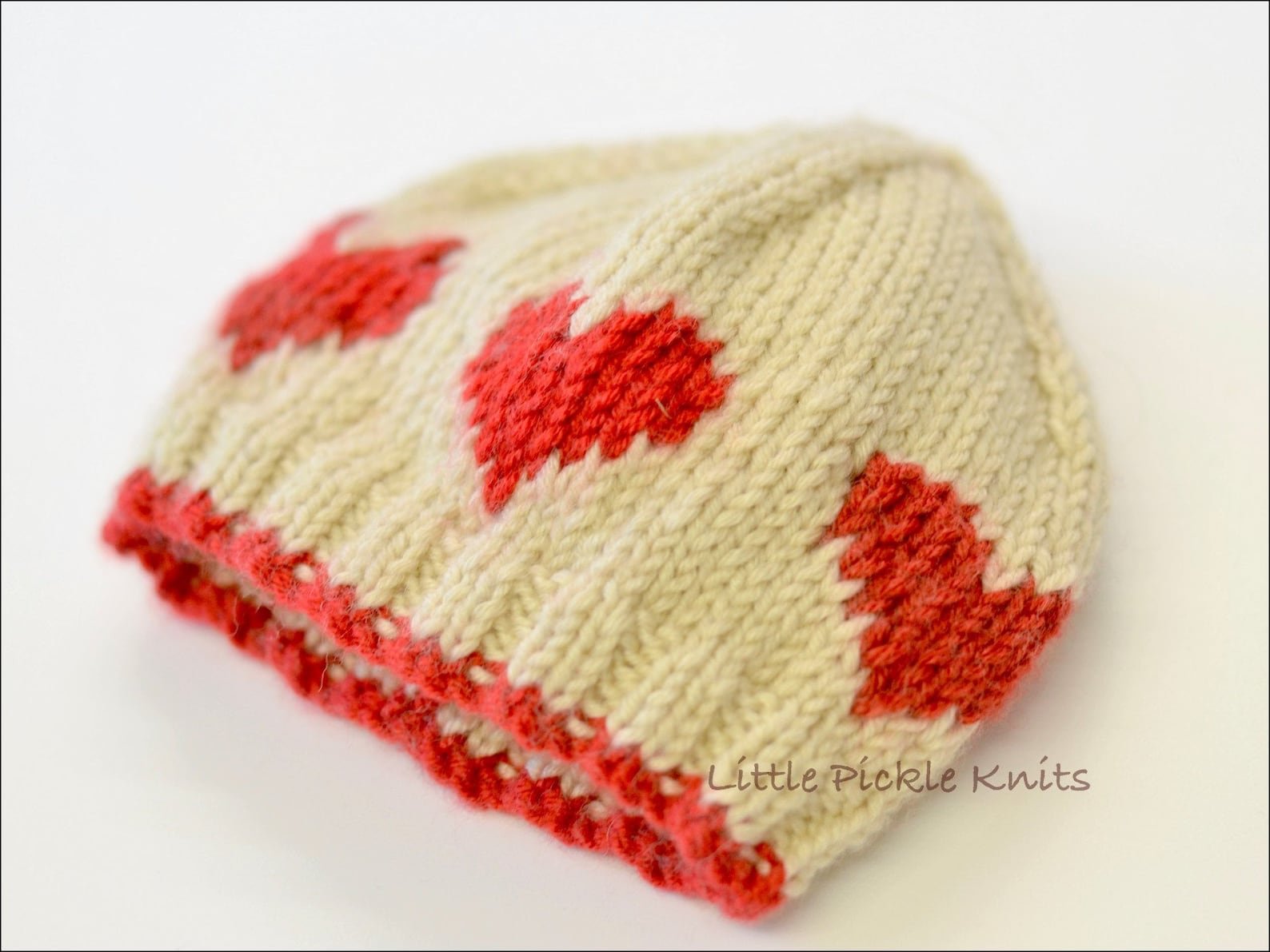 Love-heart Baby Hat KNITTING PATTERN Little Hearts Rib Hat | Etsy