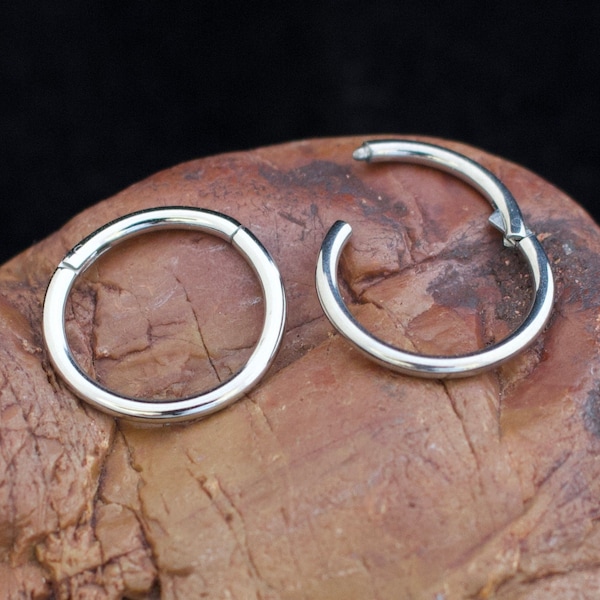 Hinged Segment Ring, Silver Nose Ring, Nose, Earring, Segment Ring, 316L Surgical Steel, Body Piercings, 16g, 14g, 18g, Body Kandie,