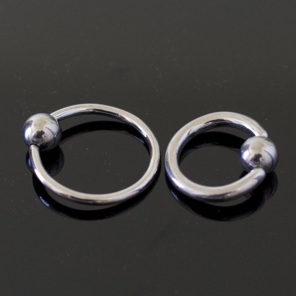 Titanium Captive Ring, Ear Piercing, Titanium Nose Piercing, 14g 16g, Cartilage Bars, Titanium Rings, Body Piercings, Body Kandie