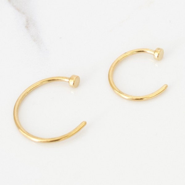 Gold Nose Ring, Gold Nose Hoop, Jewelry, Body Piercings, 22g 20g 18g, Body Kandie