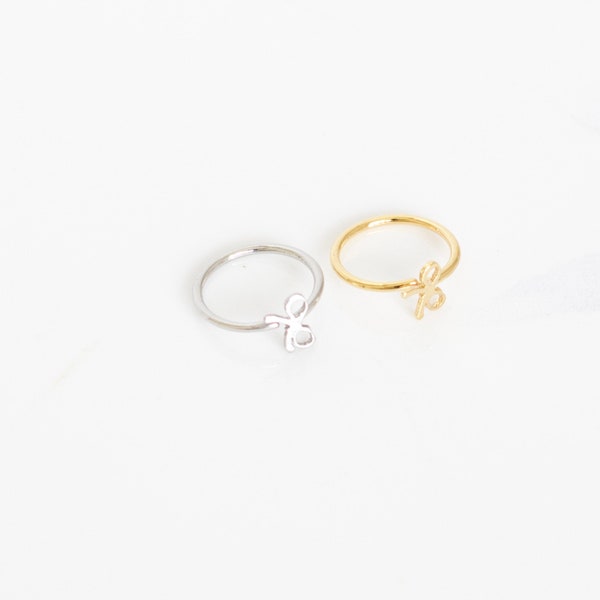 Tiny Bow Nose Ring, Annealed, Cartilage Ring, Gold Silver, 20g, Nose Hoop, Nose Piercing, Body Piercings, Body Kandie, Piercings