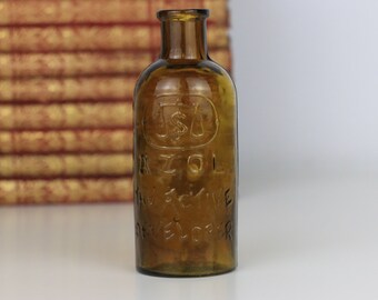 Antique Bottle Azol The Active Developer in Amber