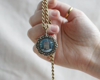Home - Antique Locket with Miniature Painting by Irene Owens