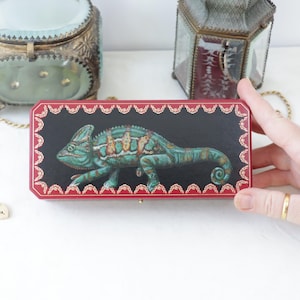 Cartier Jewellery box with Chameleon painting by Irene Owens