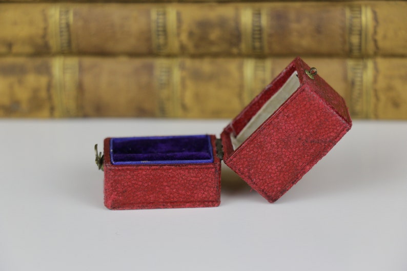Antique Ring Box Engagement or Wedding Ring Box Vintage Ring Box Rectangular