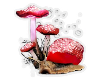 Red Mushrooms With Giant Red Snail  (R)