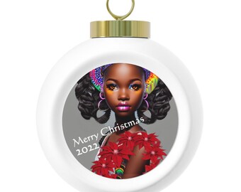 African American Christmas Ball Ornament