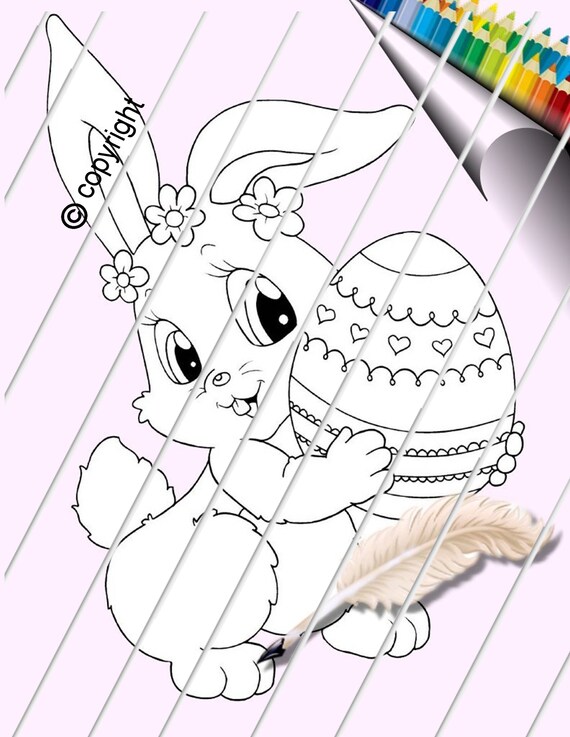 Easter Coloring Pages for Children 5 Digital Download Pages | Etsy