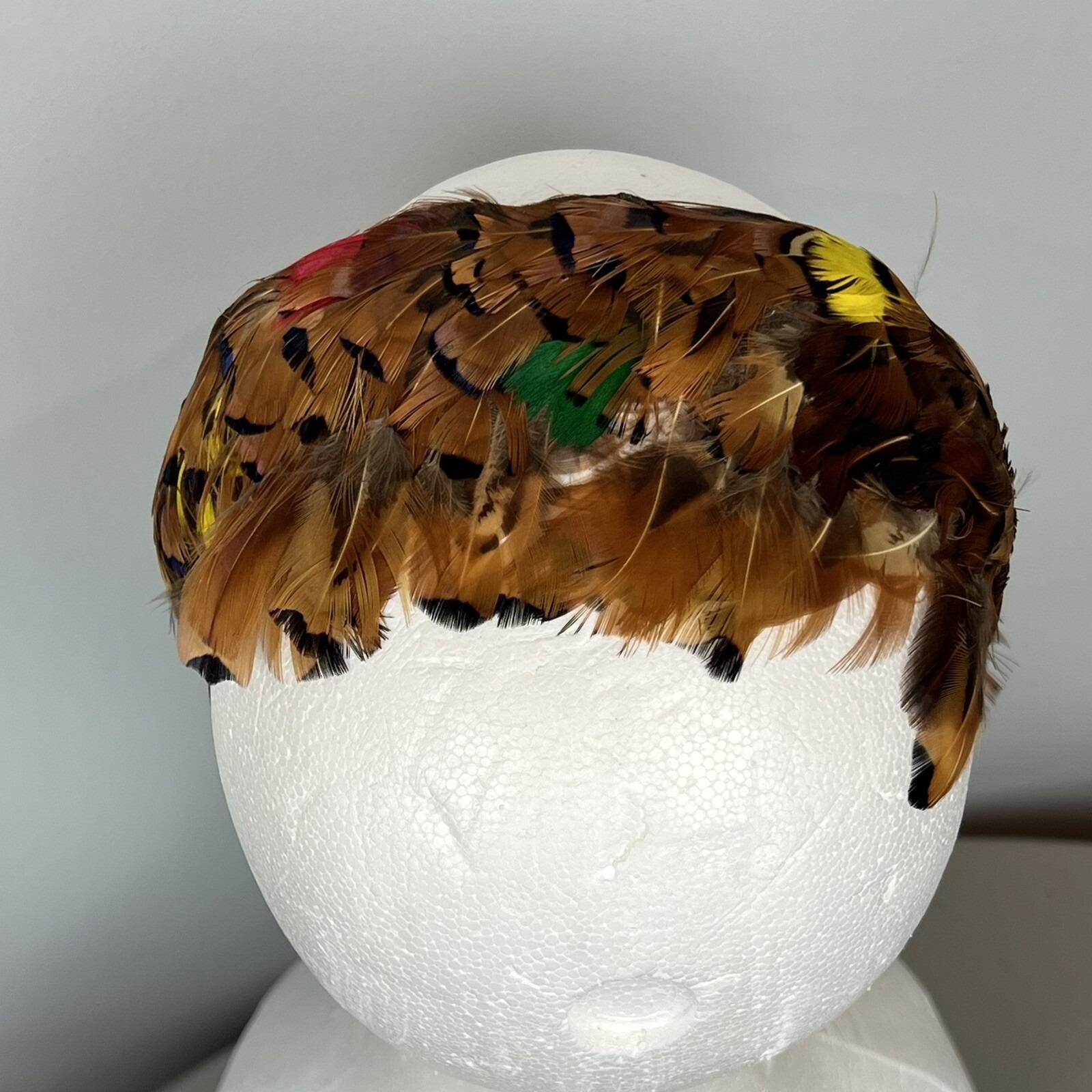 Vintage Pheasant Feather Fascinator Brown Headband Mid  display picture 1