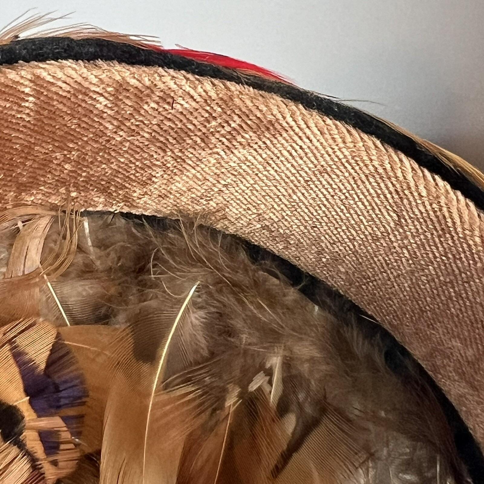 Vintage Pheasant Feather Fascinator Brown Headband Mid  display picture 1