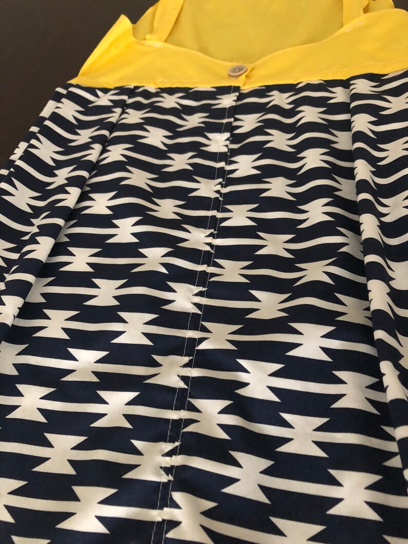 Summer Girl Dress Girl/'s Birthday Dress size 5 Sunshine Toddler Dress Organic Yellow Cotton Wedding Guest Dress Navy White Cotton