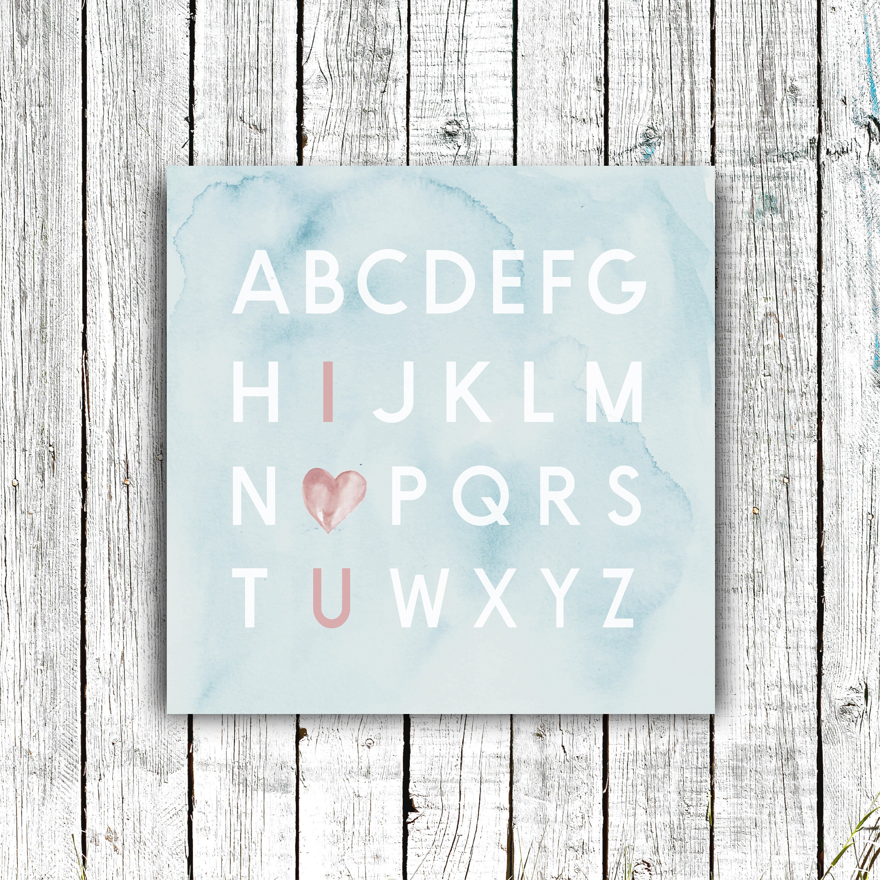 nursery printable alphabet print i heart you gender neutral