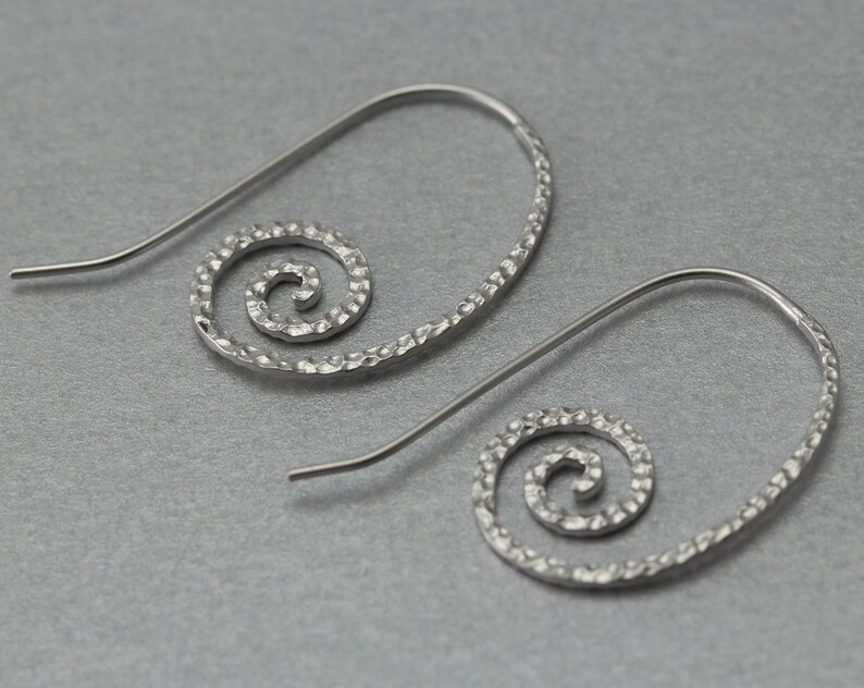 Snail Hook Earring Matte Original Rhodium Plated 10 Pieces C1241S-010