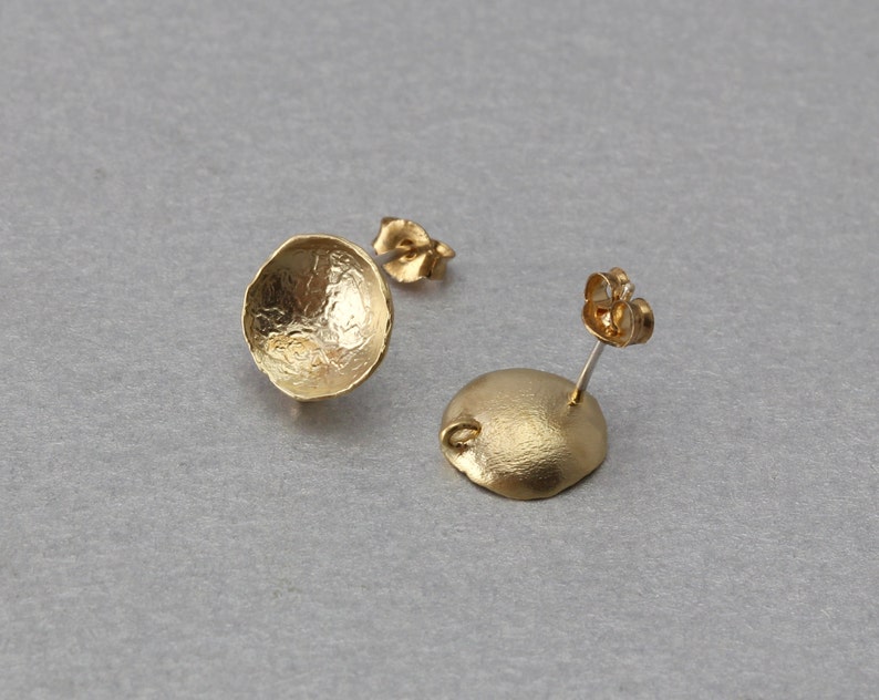 Round Post Earring . Matte Gold Plated . 10 Pieces / Etsy