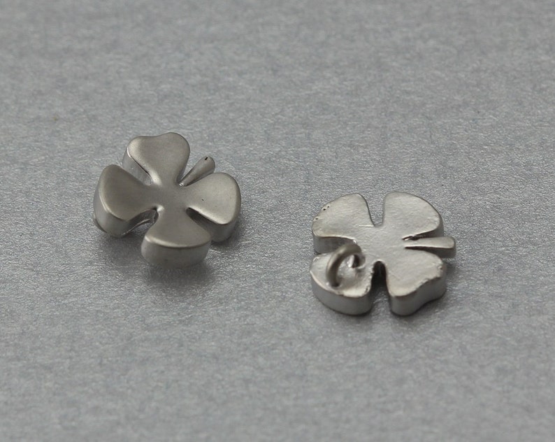 Matte Original Rhodium Plated 10 Pieces C1194S-010 Clover Brass Pendant