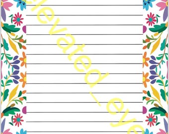 Printable stationary set, to do list, floral printable notebook, digital download, journal, planner