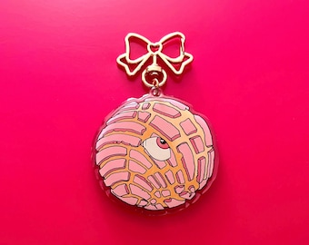 Pan dulce keychain, concha keychain, sweet bread, latina keychain, latina art, all seeing eye, evil eye, girly keychain, funny keychain