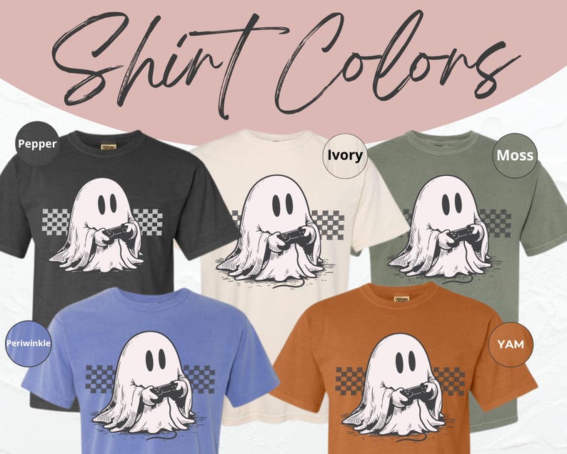 Oversized Halloween Gamer Ghost Shirt, Trendy Retro Gaming Tee, Spooky