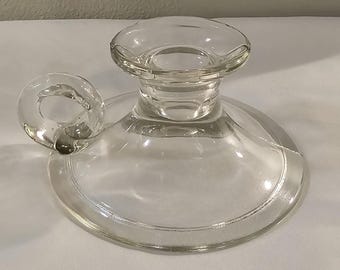 Clear Glass Candle Holder with Loop