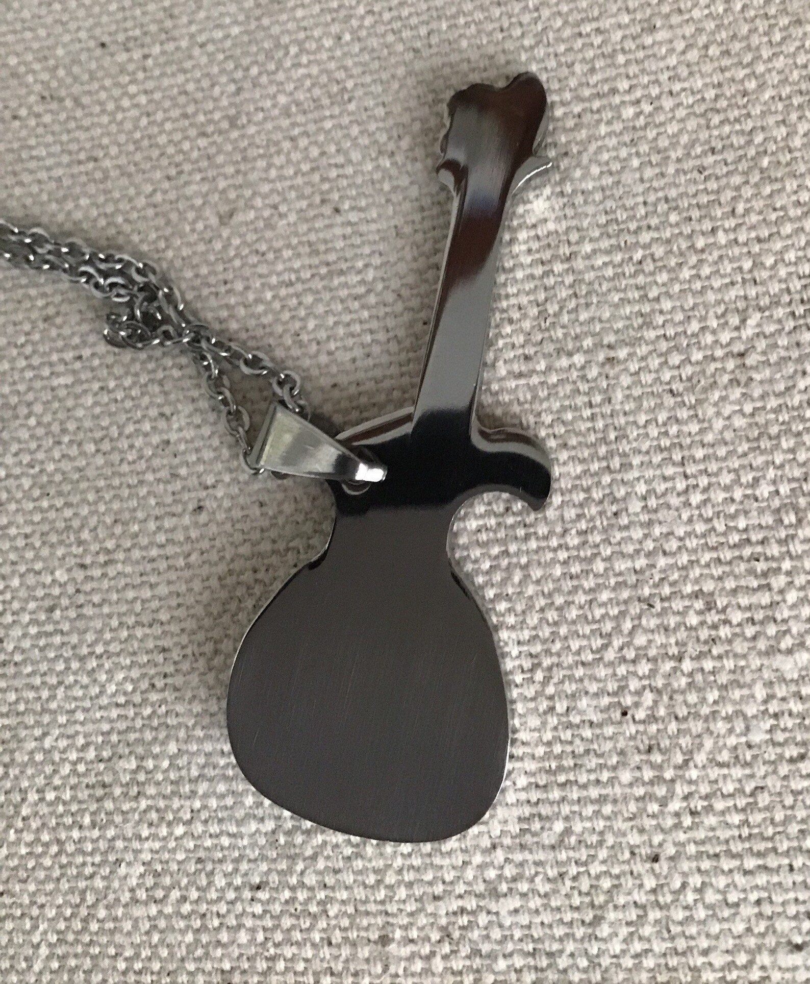 Stainless Steel Guitar Necklace Etsy