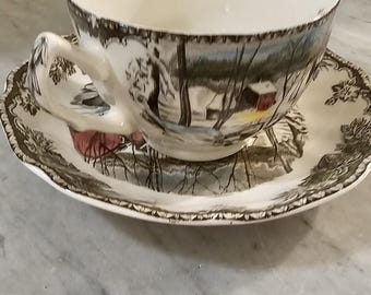 Johnson Bros Friendly Village Ice House cup and saucer