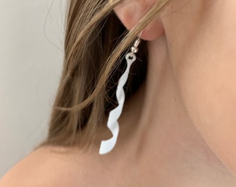Spiral earrings  , 3d printed Earrings , jewelry for a wedding , gift for girlfriend , wife gift, girlfriend gift , anniversary gift