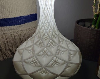 3D Printed White Vases Living Room Decor Modern Tall Vase Modern Geometric Vase