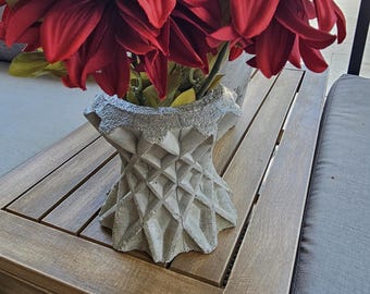 Geometric Concrete Succulent Pot, Handmade 3D Mold Design