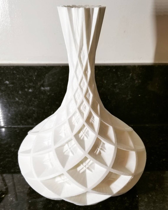 3d Printed White Vases Living Room Decor Modern Tall Vase Etsy