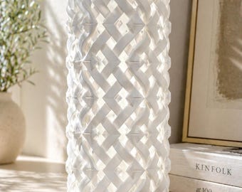 3D Printed Lattice Lamp, Sculptural Geometric Table Light, Minimalist Decor