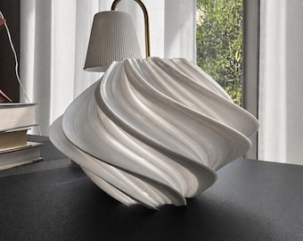 Modern Spiral Vase – 3D Printed Minimalist Home Decor, Sculptural Neutral Vase