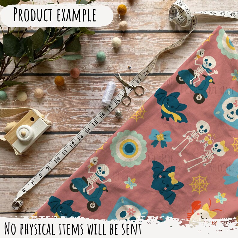 Spooky Amalfi Summerween Seamless File Digital Paper 300 DPI PNG ...