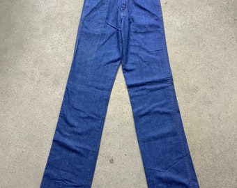 Vtg 70s 80s Dee Cee Pre Washed Jeans New NWT Deadstock Washington Straight Leg Slim Fit Boho Size 4 XS 26” X 34”