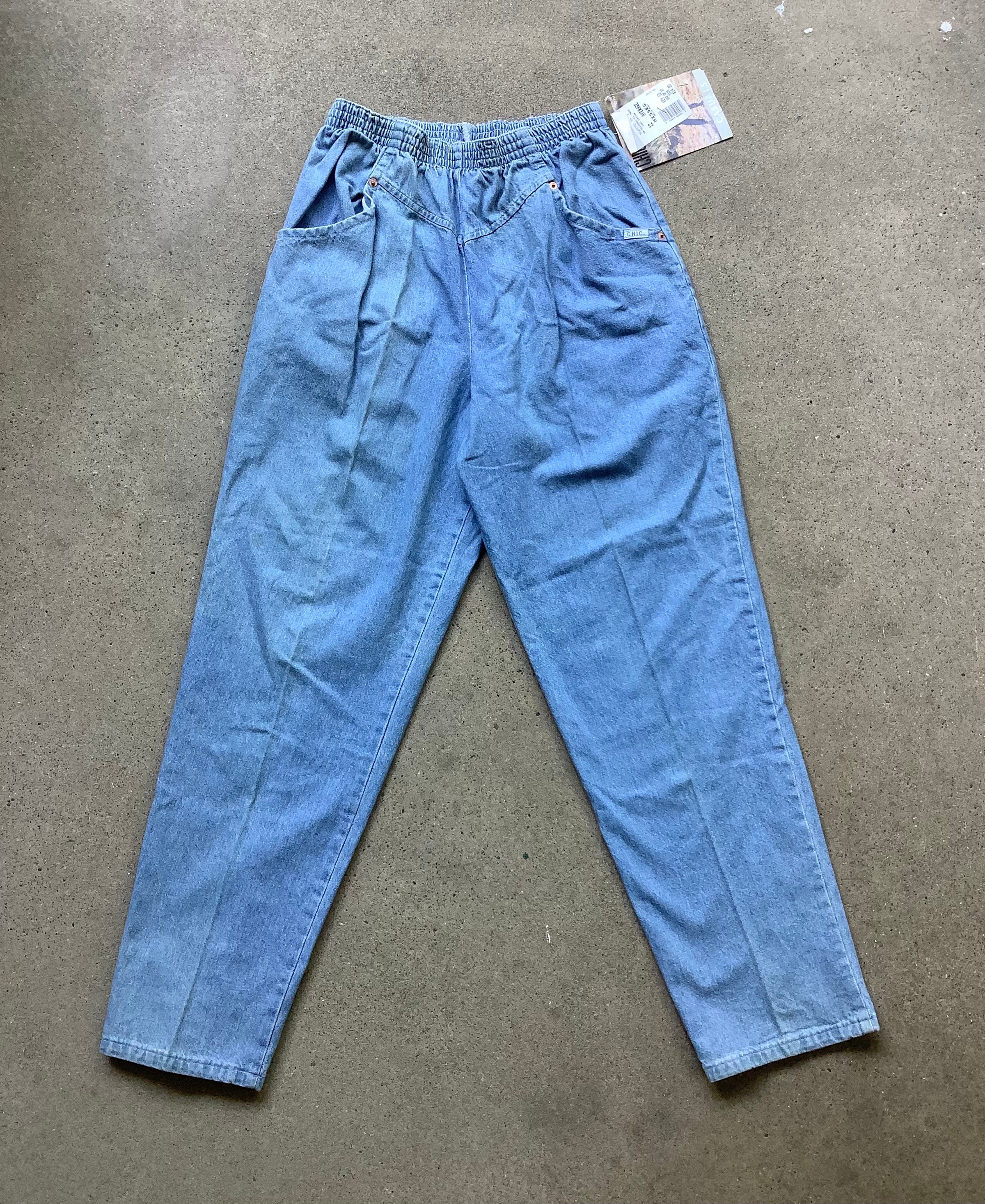 Vtg Chic Elastic High Waist Denim Mom 