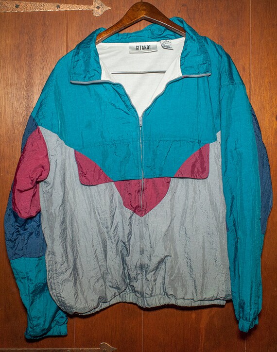 Vtg Gitano Colorblock Windbreaker Ski 