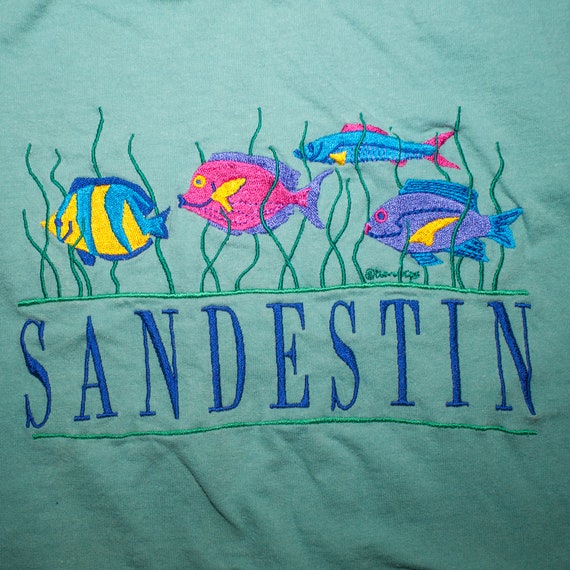 Vtg 80s 90s Sandestin T shirt Single Stitch Overs… - image 1