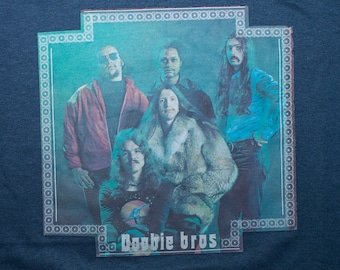 Vtg 80s Doobie Brothers Iron On T Shirt Single Stitch Screen Stars Bros Concert Tee Band Music Rock New NOS Deadstock Small XS