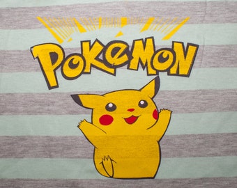 Vtg 90s Pokemon Pikachu Tank Top T Shirt Anime Cartoon Tv Movie New NOS Dead Stock Thin USA Small