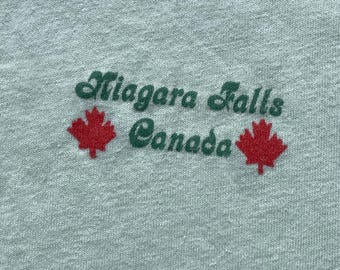 Vtg 70s 80s Niagara Falls Canada T Shirt Ringer Maple Leaf Souvenir Montreal Soft XS